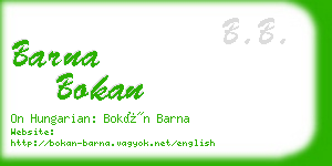 barna bokan business card